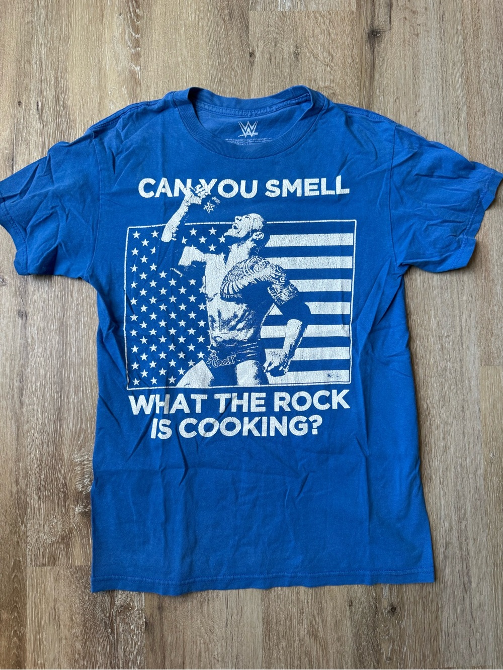 Ripple Junction Blue WWE 'Can You Smell' The Rock Graphic Tee